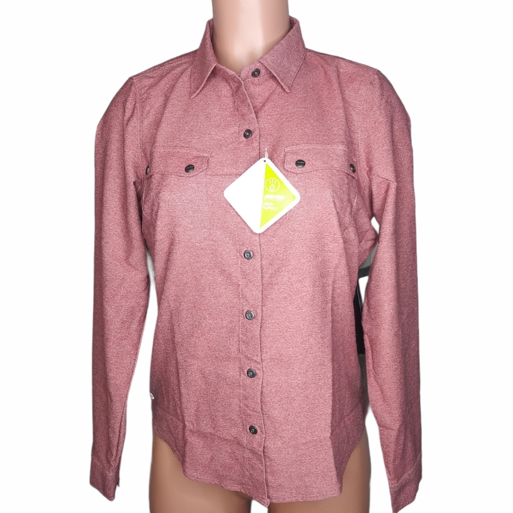 Hi-Tec Biking Red Flannel Button-Up WomenSize S